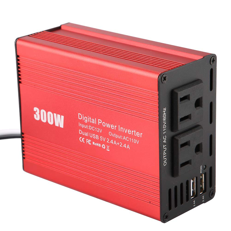 300W车载逆变器 DC12V转AC110V/220V汽车点烟插座
